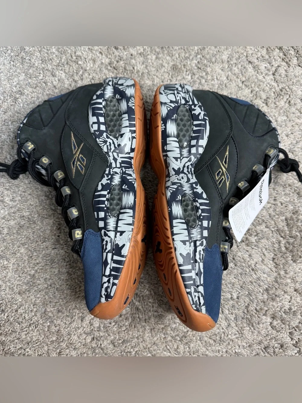 Reebok Question Mid Allen Iverson Roundball Classic sneakers 10 navy black gym